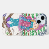 スキー女子かわいいiPhoneケース Case-Mate iPhoneケース (裏面 (横))