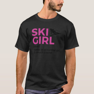 スキー女子の定義 スキーウェアがおもしろい Tシャツ