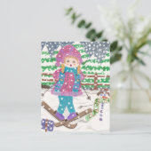 スキー女子 ポストカード (スタンド正面)