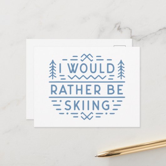 スキー好おもしろいきのスキー愛好家の美意識 ポストカード (正面/裏面インサイチュ)