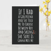 スキー好きな男性への面白いスキーカード!スキー・ウィンタースポーツ カード (黄色い花)