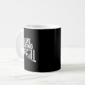 スキー好きな私の人生は下り坂 コーヒーマグカップ (正面左)