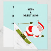 スキー好きのためのクリスマスカード シーズンカード (正面/裏面)