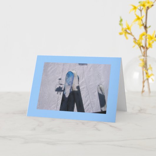 スキー好き カード (黄色い花)