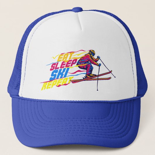 スキー好食べき向けのスリープスカイおもしろいリピートのギフト キャップ (正面)