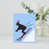 スキー学に行く ポストカード (スタンド正面)