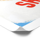 スキー学校、スキーの男性、ヴィンテージ旅行ポスター ポスター (角)