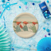 スキー少年、スカンジナビア老人、クリスマス ペーパープレート (パーティー)