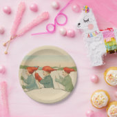 スキー少年、スカンジナビア老人、クリスマス ペーパープレート (パーティー)