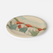 スキー少年、スカンジナビア老人、クリスマス ペーパープレート (アングル)