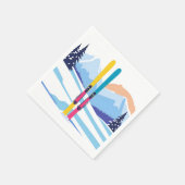 スキー山の水彩冬 スタンダードカクテルナプキン (角)