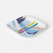 スキー山の水彩冬 ペーパープレート (傾斜あり)