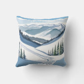スキー山の水彩 クッション (裏面)