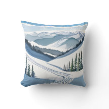 スキー山の水彩