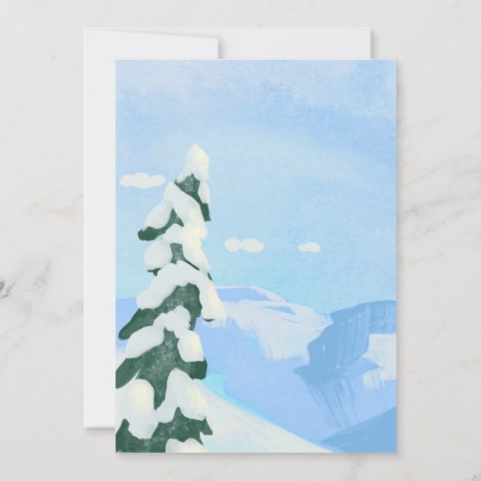 スキー山の雪 招待状 (裏面)