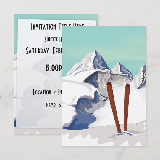 スキー山脈 招待状 (正面/裏面)
