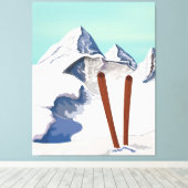 スキー山 キャンバスプリント (インサイチュ (ウッドフロア))