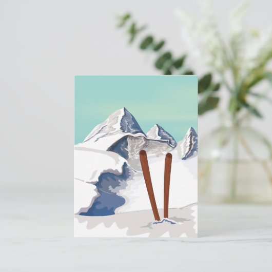 スキー山 ポストカード (スタンド正面)