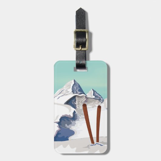 スキー山 ラゲッジタグ (正面縦)