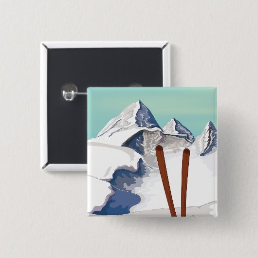 スキー山 缶バッジ (正面&裏面)