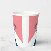 スキー後のパーティー ピンク ネイビー レトロ スキー パーティー 紙コップ (右)