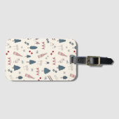 スキー後ウィークエンド 彼女へのプレゼント ピンクのシャンパン ラゲッジタグ (正面横)