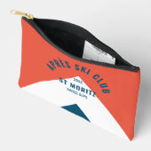 スキー後クラブ レッド ネイビー ヴィンテージスタイル 冬 アクセサリーポーチ (見開き)