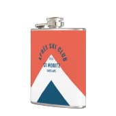 スキー後ヴィンテージ レッド ネイビー トラベル フラスク (左)