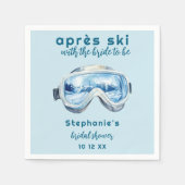 スキー後 ウィンタースポーツ ウォーターカラー ブライダルシャワー スタンダードカクテルナプキン (正面)