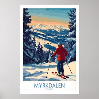 スキー愛好家への最高のギフト Myrkdalen スキーポスター ポスター