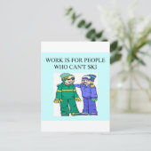 スキー愛好家 ポストカード (スタンド正面)