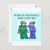 スキー愛好家 ポストカード (正面/裏面)