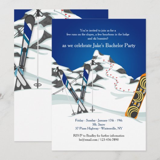 スキー招待状 招待状 (正面/裏面)