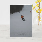 スキー挨拶状 カード (黄色い花)