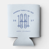 スキー旅行のお土産、家族スキー週末のギフト 缶クーラー (裏面)