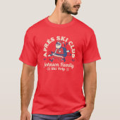 スキー旅行のカスタムファミリー・友達グループスキーウェア Tシャツ (正面)