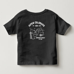 スキー旅行の家族や友達グループにカスタムデザインのマッチングアイテム トドラーTシャツ