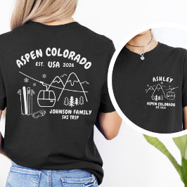 スキー旅行の家族や友達グループにカスタムデザインのマッチングアイテム Tシャツ