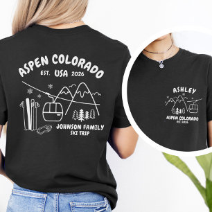 スキー旅行の家族や友達グループにカスタムデザインのマッチングアイテム Tシャツ