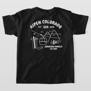 スキー旅行の家族や友達グループにカスタムデザインのマッチングアイテム Tシャツ