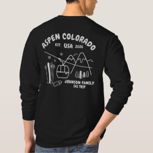 スキー旅行の家族や友達グループに合わせたカスタムデザイン Tシャツ