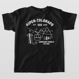 スキー旅行の家族や友達グループに合わせたカスタムデザイン Tシャツ