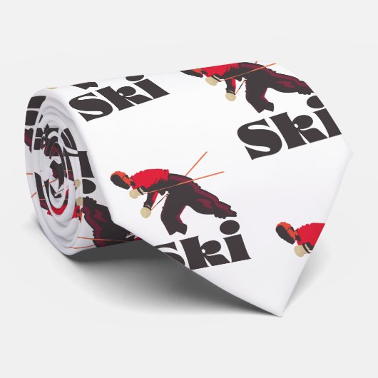 スキー旅行ポスターはがきキーチェーンマグネット ネクタイ (ロール)