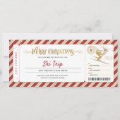 スキー旅行 クリスマス ギフト チケット クーポン 招待状 (正面)