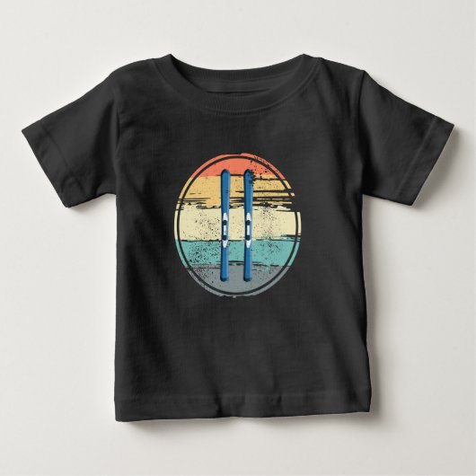 スキー板ヴィンテージ ベビーTシャツ (正面)