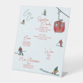 スキー水彩ドリンクバー 台座サイン (正面)