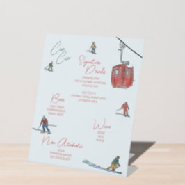 スキー水彩ドリンクバー 台座サイン