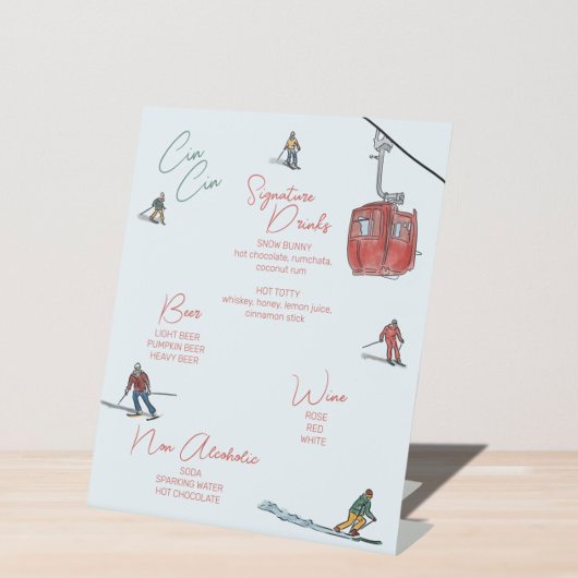 スキー水彩ドリンクバー 台座サイン