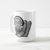 スキー準備完了 コーヒーマグカップ (正面左)