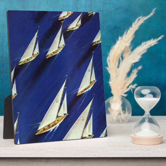 スキー溶接による帆船レガッタ フォトプラーク (側面)